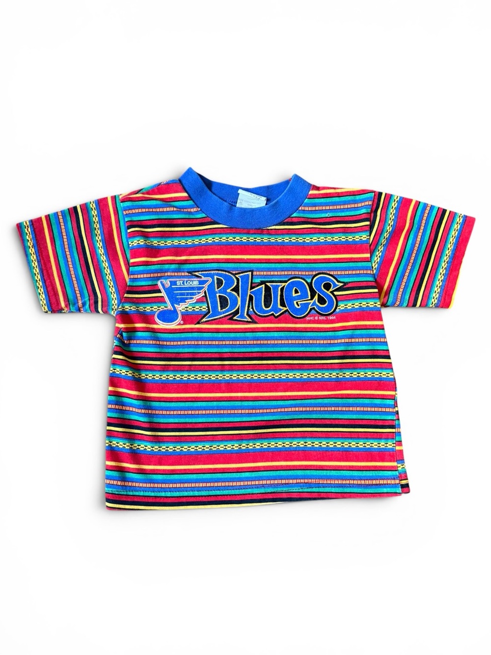 St. Louis Blues Hockey Kids Multicolor Vintage Striped Sports Tshirt